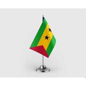 Resim São Tomé Ve Príncipe Tekli Saten Masa Bayrağı Seti Diğer 