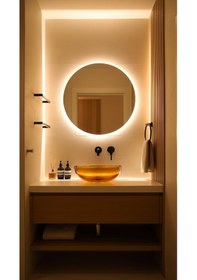 Resim Digital Hayat Gün Işığı Led Işıklı Yuvarlak Ayna Dekoratif Banyo Makyaj Aynası 50cm - 80cm Natural 