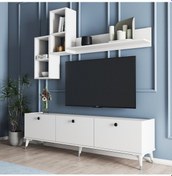 Resim MOXEN MT1 MİRA DUVAR RAFLI TV SEHPASI - KİTAPLIKLI TV ÜNİTESİ MOD 