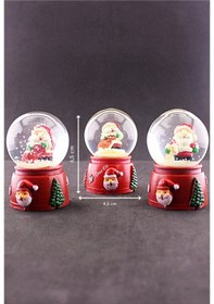 Resim 3 Adet Noel Baba Temalı Karışık Mini Boy Işıklı Kar Küresi 