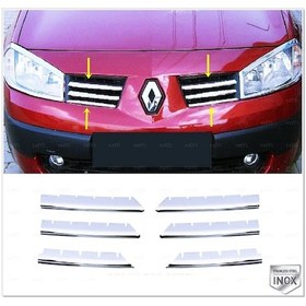 Resim Renault Megane 2 Krom Ön Panjur 6 Prç. 2002-2006 Arası P.Çelik 