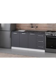 Resim Minar 170 Cm Mutfak Dolabı Beyaz Antrasit 170-A1 -Alt Modül Beyaz 