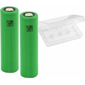 Resim Sony VTC5 18650 3.7V 2600 mAh 30A Li-ion Şarj Edilebilir Pil 2'li + Pil Taşıma Kutusu 