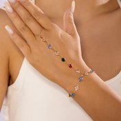 Resim Şık Bohemian KC Altın Kaplama Kadın Çok Renkli Taşlı Bilezik - Günlük Kullanım ve Hediye İçin Parıltılı Boncuklu Takı, Renkli Taşlar, Zarif İşçilik 