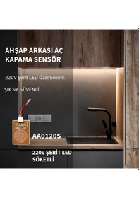 Resim Ahşap Arkası Dokunmatik Sensör (220V ŞERİT LED BAĞLANTILI) 