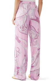 Resim Pucci Orchidee Desenli İpek Saten Pantolon - M 