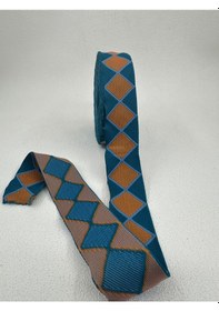 Resim 3.5 Cm Kilim Desenli Şerit-5 Metre- Sarı/mavi 