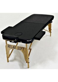 Resim Relax Soft Masaj Masası Katlanır Ahşap Ayaklı Siyah 