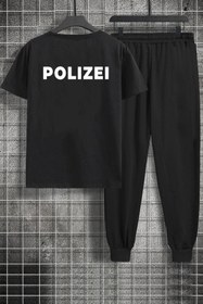 Resim uyguntarz Unisex Polizei Baskılı 2'li Eşofman Takımı 