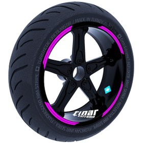 Resim Double Stripe Tasarımlı Gül Pembesi Jant Şeridi Sticker Çınar Extreme 