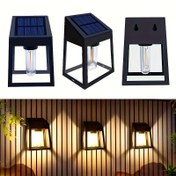 Resim 2 adet/4 adet Şık Güneş Enerjili LED Duvar Lambası - Aydınlatma Modu - Villa, Bahçe, Avlu Su Geçirmez Dış Mekan Anahtar Lamba - Enerji Tasarruflu Gece Işığı 