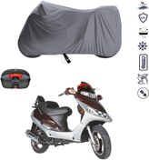 Resim Mondial 150 RE Arka Çanta Uyumlu Motosiklet Branda Su Geçirmez Motor Branda 