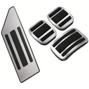 Resim Xuweiwei Mt Paslanmaz Çelik Araç Pedal Halıları Peugeot 3008 5008 Gt Ds Ds 7 Crossback Lhd Siyah Krom Kaplama 