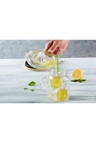 Resim Cam Limon Sıkacağı | Portakal ve Narenciye Sıkacağı | Manuel, Şeffaf Cam, Kolay Temizlenir | Kulplu Taze Meyve Suyu Sıkacağı 