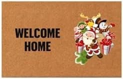 Resim KARMAT Welcome Home, Yılbaşı Teması, Noel Baba, Çam Ağacı Yılbaşı Kapı Önü Paspası kırmızı-45 x 70 