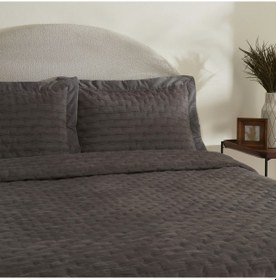 Resim Karaca Home Gilda Çift Kişilik Yatak Örtüsü Seti Gri Gri 