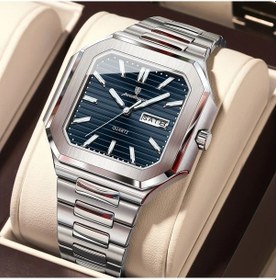 Resim Fochsia Poedagar Erkek Şık Çok Yönlü Kuvars Saat 672 Gümüş Mavi Su Geçirmez Hediye. Diğer 