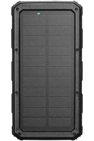 Resim S-link Sl-P120 12000mAh PRM 2-USB+Type-C+Micro Led Lamba+1.2W Solar Panelli Siyah Taşınabilir Power 