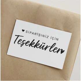 Resim ’’siparişiniz Için Teşekkürler’’ Teşekkür Kartı 100 Ad 8X5CM 300 gr Mat Kuşe 