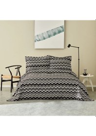 Resim Wave Yatak Örtüsü Çift Kişilik Black Siyah 