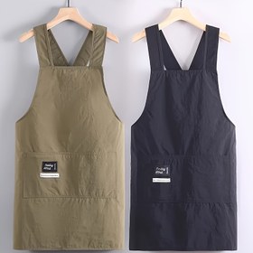 Resim Unisex Mutfak Önlüğü - Ayarlanabilir Boyun ve Bel Bağcıklı, Zeytin Yeşili/Siyah, Dayanıklı Polyester Şef, Ev Aşçısı, Restoran için Pişirme Önlüğü - Anne, Baba, Yemek Profesyonelleri İçin İdeal Noel Hediyesi - Kolay Temizlenebilir İş Kıyafeti, Minimalist Tasarım, Yüksek Kaliteli Kumaş 