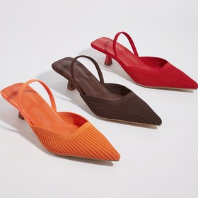 Resim Yaz Fısıltısı, Şık Kadınlar için Sivri Burunlu Slingback Sandaletler - Nefes Alabilir Örgü, Kedi Topuğu, Ayak Bileği Kayışlı Rahat Kalıp Her Mevsim İçin 