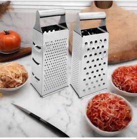 Resim Dörtgen Paslanmaz Çelik Silindir Saplı Rende Açık Gri 