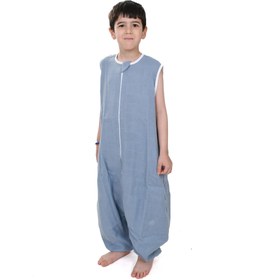 Resim Çift Kat Müslin Uyku Tulumu | 0.5 TOG | %100 Pamuk - Çelik Mavisi / 6-12 ay 