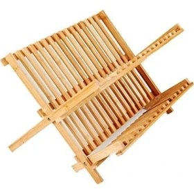 Resim 2 Katlı Bambu Katlanır Bulaşıklık ve Tabaklık, Bambu Bulaşıklık, Bambu Tabaklık - Pratik ve Çevre Dostu 2 Katlı Bambu Katlanır Bulaşıklık ve Tabaklık - Mutfakta Düzeni Kolayca Sağlayın! 