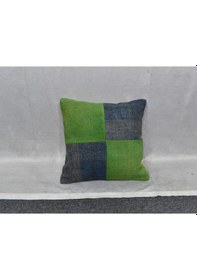 Resim Zehra Abla Halı Yeni El Dokuma Patchwork Kırkyama Dekoratif Kilim Kırlent Yastık Kılıfı 6551 Çok Renkli 