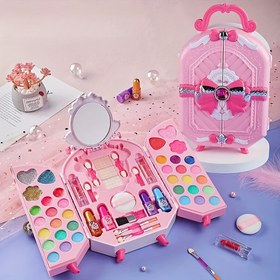 Resim Otantik Çocuk Makyaj Seti - Yıkanabilir Oje ve Rujlu Kızlar İçin Oyuncak Hediye 