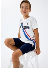 Resim U.s. Polo Assn. Erkek Çocuk Beyaz Bermuda Takım Beyaz 
