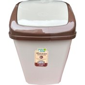 Resim Polytime Sallanır Kapak Ofis Banyo Mutfak Bahçe Çöp Kutusu Kovası / 35 Litre / Krem / 57x38x30 Cm. 