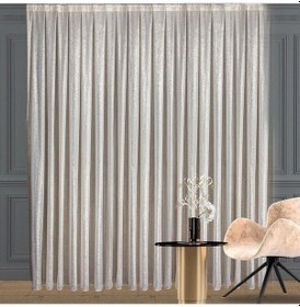 Resim Gold Simli Keten Tül Perde Yüksek Kalite Seyrek Pile 1'e 2 Pile-gold Gold 