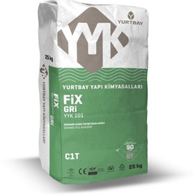 Resim TOPALAKTİCARET Yurtbay Fix 25KG Gri Seramik Yapıştırıcısı Karo Yapıştırıcı Çimento Esaslı Yer Seramiği 