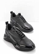 Resim Bambi Siyah Hakiki Deri Erkek Sneaker E01350615503 