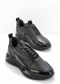 Resim Bambi Siyah Hakiki Deri Erkek Sneaker E01350615503 