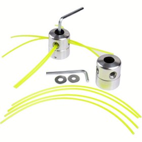 Resim Benzinli Çim Biçme Makinesi Trimmer Başlığı Seti, Alüminyum Fırça Kesici ile 4 Naylon Hattı, Bahçe Çim Kesme Aracı Aksesuarı, Çim Biçme Makinesi Aksesuarları 