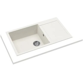 Resim Teka Clıvo 60 B-tq Granit Evye, Beyaz Renk, Tezgah Üstü, 86x50 Cm Beyaz 