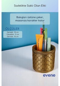 Resim Kalemlik Masa Kalemliği Organizer Kalemlik Altın Eskitme Renk Model 87 Çok Renkli 