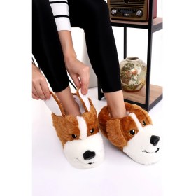 Resim Okanmed Hayvanlı H10 Köpekli Kışlık Kadın Erkek Çocuk Panduf Ev Içi Sessiz Taban Panduf 