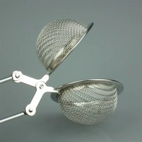 Resim Hobibahçem® Paslanmaz Metal Pratik Kolay Bitki Çayı Demleme Süzgeci Aparatı 