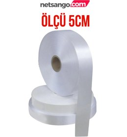 Resim Netsan Etiket 5cm Beyaz Saten Kumaş 200mt Hafif Yıkamaya Uygundur 