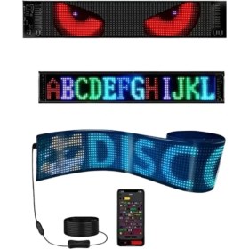 Resim General Rgb LED Matrix Panel Esnek Yapı Uygulama Kontrollü Kayan Yazı Ekranı 