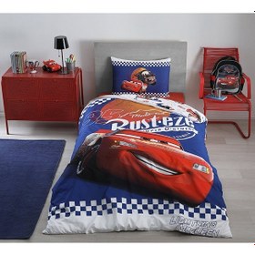 Resim Özdilek Cars Cyber Tek Kişilik Disney Lisanslı Lastikli Fitted Çarşaf Çocuk Nevresim Takımı 