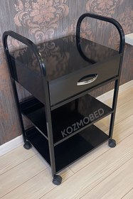 Resim Hamak Sepeti Tek Çekmeceli 2 Raflı Etejer - Siyah Renk 