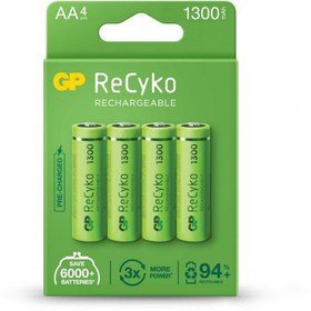 Resim GP AA 1300 mAh Şarjlı Kalem Pil 4'lü Paket GP130AAHCEMTR-4LÜ 