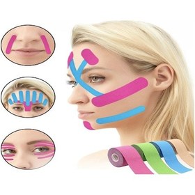 Resim Yüz Kaldırma ve Kırışıklıklar için Kinezyo Siyah Bant Siyah 