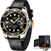 Resim Hanyang Altın Siyah Lıge Üst Marka Lüks Moda Dalgıç Izle Erkekler 3ATM Su Geçirmez Tarih Saat Spor Saatler Erkek Kuvars Kol Saati Relogio Masculino (Yurt Dışından) 