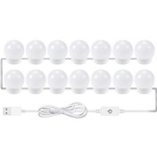 Resim Yaozixia 14 Adet Led Makyaj Aynası Işıkları 3 Renk Modu Tuvalet Aynası Işıkları Usb Kablolu Banyo Aynası Işığı Led Şerit Işıkları 